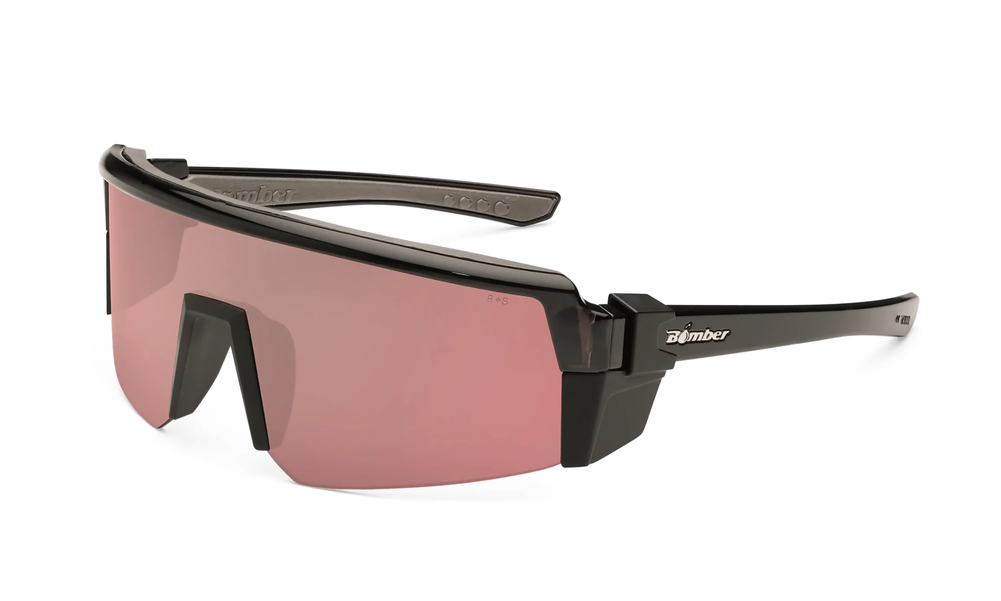SMOKE Bomb Safety - Polarized Rose Gold Pink Mirror Black